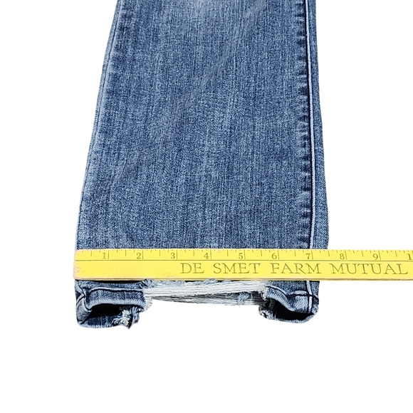 JUDY BLUE Jeans 13/31 Distressed Straight Leg Mid Rise Raw Hem Style JB82425MD - Picture 6 of 10